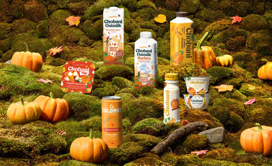Chobani’s new Pumpkin Spice Barista Oatmilk and Pumpkin Spice Greek yogurt beverage, along with the return of spiced dairy creamers and a Pumpkin Pie Oat Chai Draft Latte, are helping consumers get a jump on pumpkin season.