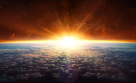sun shinning over earth